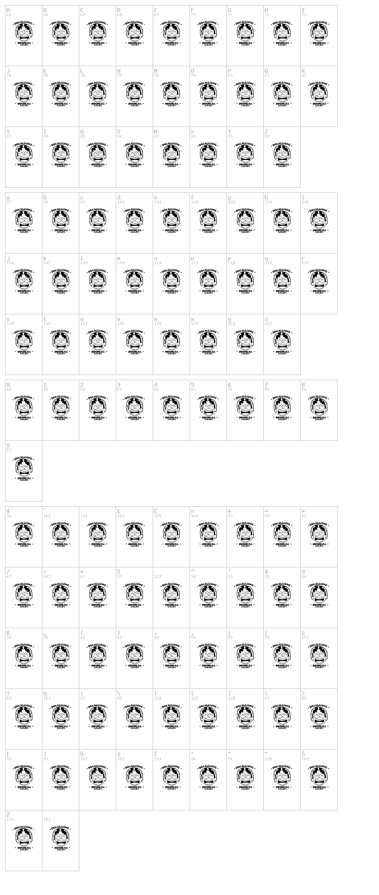 Soekarno Hatta font map